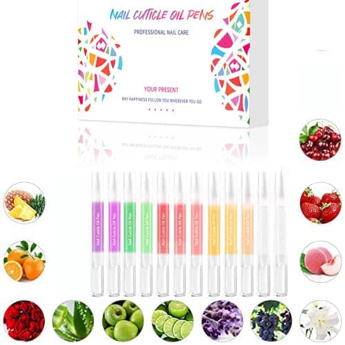 12pcs Cuticle Oil Pen Sweet Almond Nail Growth Serum and Repair Treatment Hydrating Oil for Dry Cuticles and Skin Cuticle Buddy Revitalize Nails with Radiant Cosmetics' Nail Growth Oil
