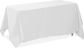 Lann's Linens - 90" x 132" Premium Tablecloth for Wedding/Banquet/Restaurant - Rectangular Polyester Fabric Table Cloth - White