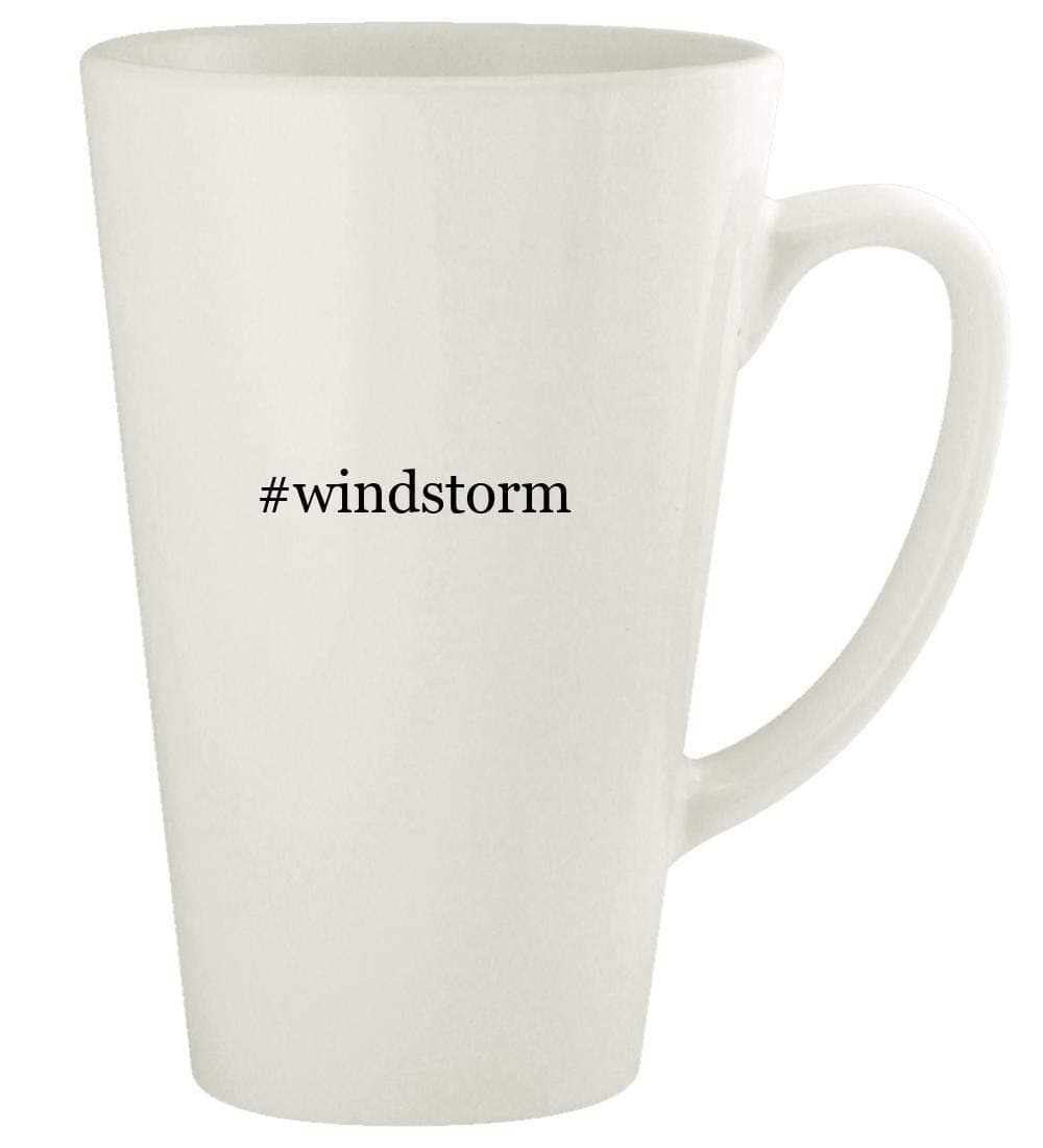 #windstorm - 17oz Hashtag Ceramic Latte Coffee Mug Cup, White
