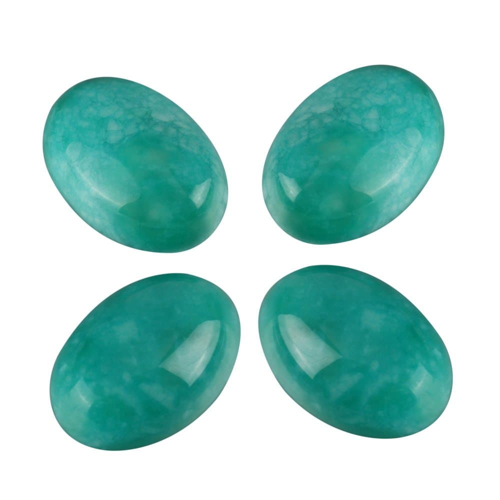 2pcs AAA Natural Amazonite Oval Cabochon Flatback Gemstone Cabochons 20x15mm #GN33