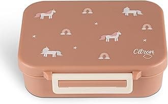 3 Compartments Kids Snack Box Luxurious Unicorn Blush Pink Design, Compact and Adventure Ready Seal, Easy for Little Hands, Excellent for Nursery and School