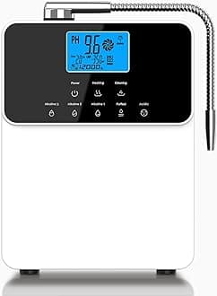 Alkaline Water Ionizer Machine for Home, 11 Titanium Plates Heating Alkaline Water Machine, pH4-10.5 Acid Water Purifier, Water Filter Up to -600mV ORP | 10000 Liters Per Filter, White