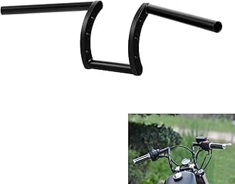 Black Drag Handlebar 1" Z Bars Fits For Harley Softail Sportster XL Honda Yamaha Suzuki Kawasaki Triumph Indian Victory Choppers Custom Bobbers with 1" Bars
