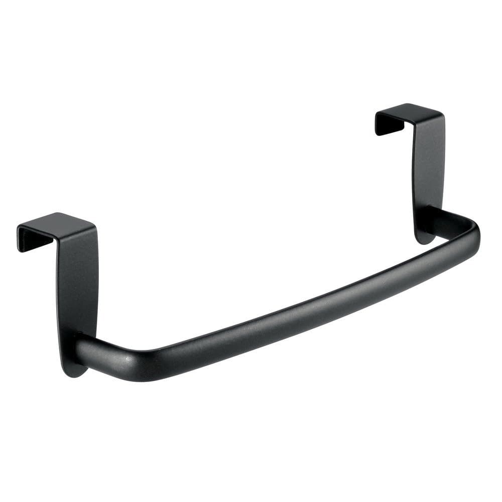 InterDesign Axis Over-the-Cabinet Kitchen Dish Towel Bar Holder - 9", Matte Black