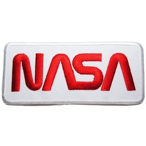 NASA Badge Iron on Patches #White-Red