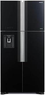 760L Gross Side By Side 4 Doors Premium Refrigerator, RW760PUK7GBK, 10 Year Warranty on Inverter Compressor, French Door, No Frost Fridge, Dual Fan Cooling, Movable Twist Ice Tray, Glass Black