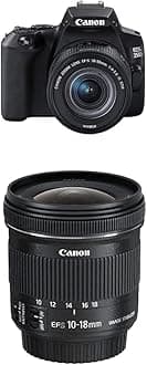 Canon EOS 250D + EF-S 18-55mm f/4-5.6 IS STM Lens - Black With EF-S 10-18mm f/4.5-5.6 IS STM Lens - Black