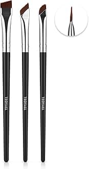 Angled Eyeliner Brushes Set, 3 PCS Ultra Thin Slanted Eyebrow Brush Precision Defined Brushes (3 Angled Brushes)