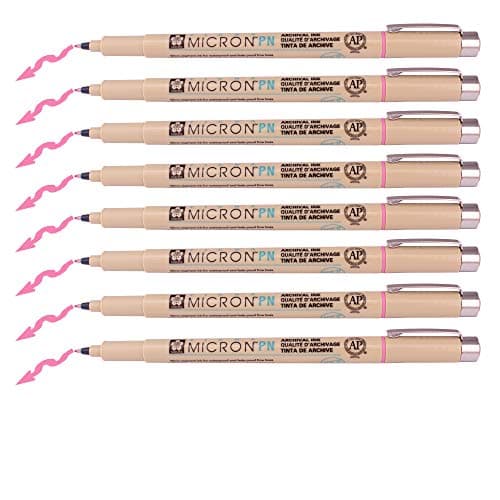 Sakura Pigma Micron Fine Line Pen High Light and Soft Head Pen Manga Drawing- Assorted 8 Pens Set (Rose, PN-8 Pens)