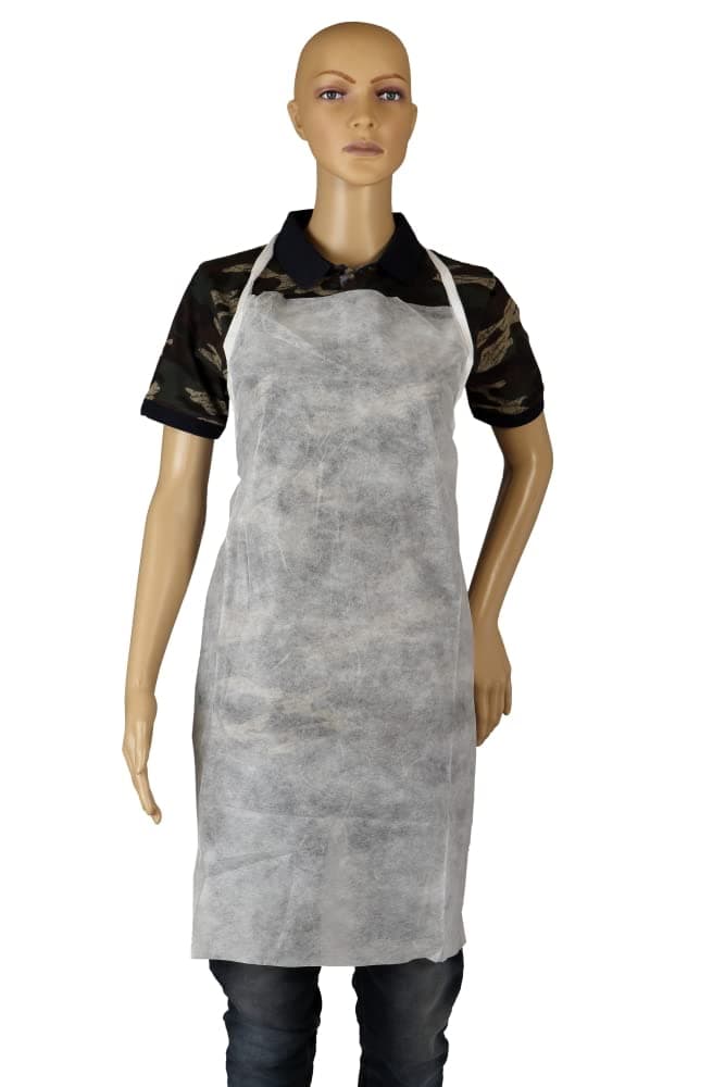 M's Solutions & Enterprises Multipurpose White Nonwoven Disposable Self Apron For Men Women 25 GSM, Size 25X32 Inches, Pack of 30