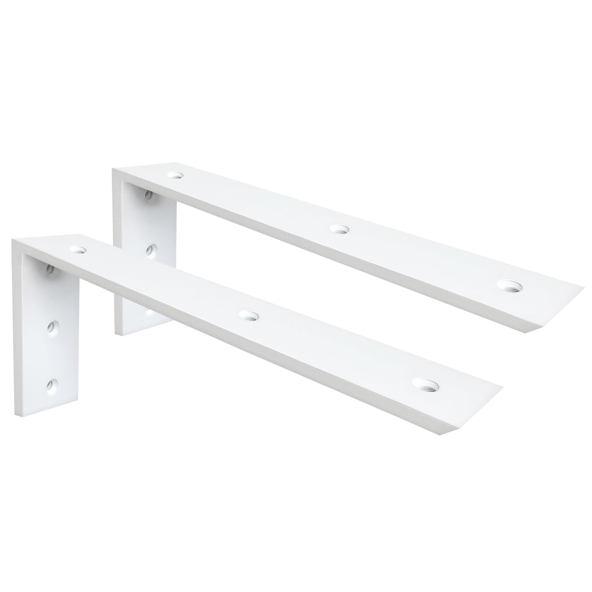 Winker Worktop Support Heavy Duty Hidden L Shelf Bracket, 16" x 6" x 2.5" Metal Basket for Quartz/Granite/Wood/Concrete/Laminate Countertops, White, Pack of 2
