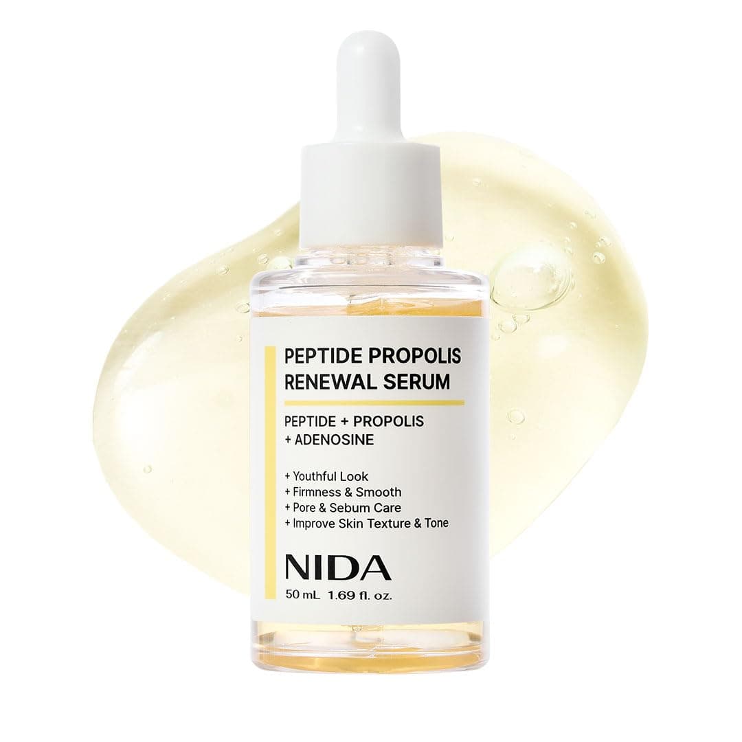 NIDA Peptide Propolis Renewal Serum | Peptide Complex, Propolis Extract, Adenosine | Youthful Look, Wrinkles, Fine Lines, Pore & Sebum Care | 1.69 fl.oz., 50ml (Old)