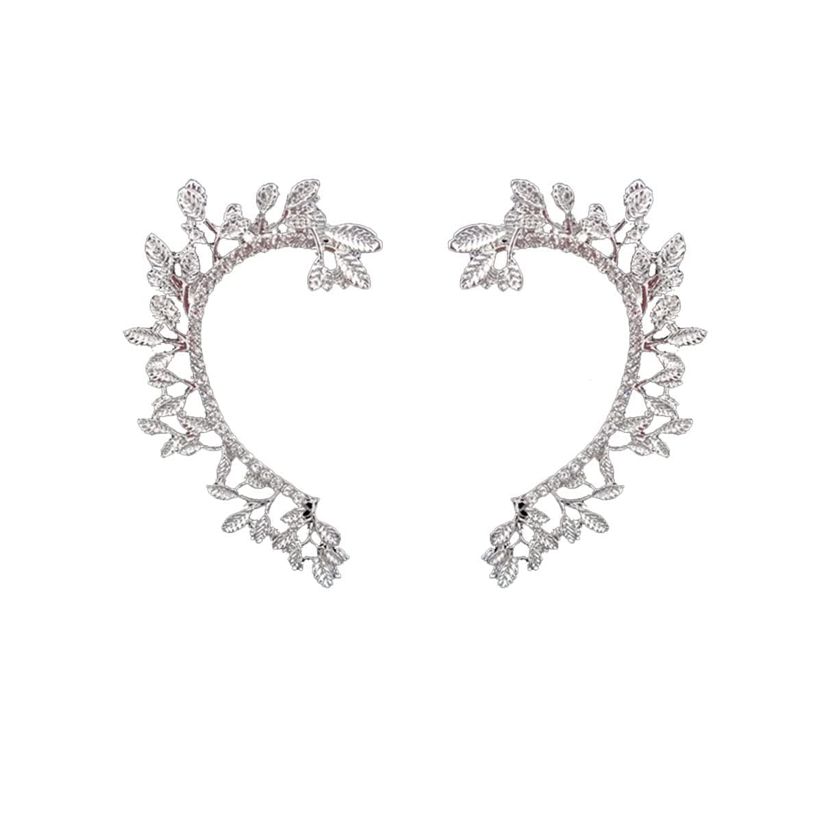 MIFYNNLeaf Ear Cuff Earrings Dainty Crystal Leaf Climbers Crawler Jacket Earrings Trendy Leaf Wrap Ear Clip Earrings Gold Earrings Earrings for Women Girls