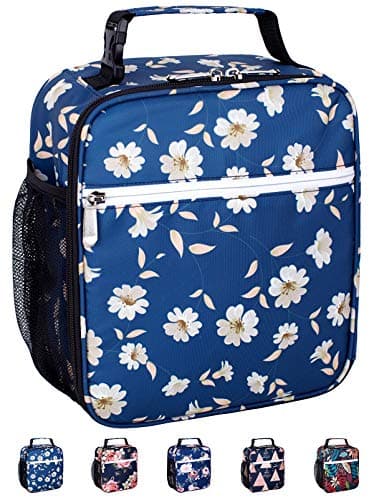 Leakproof Insulated Reusable Cooler Lunch Bag - Durable Compact Office Work School Lunch Box with Multi-Pockets & Detachable Buckle Handle for Women,Men and Kids-Springtime