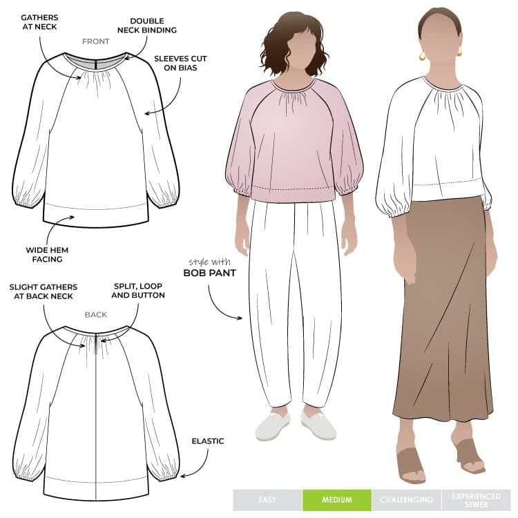 Style Arc Sewing Pattern - Verona Woven Top (Sizes 10-22)