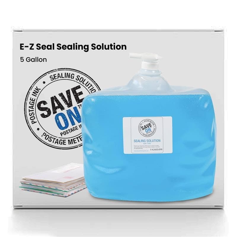 Save On Postage Ink E-Z Seal Sealing Solution - Sealing Solution for DM Series Mailing System - PB 605-0 E-Z Seal - Postage Meter Sealing Solution (5 Gallon)