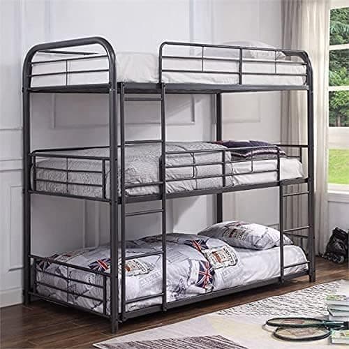 METALMASTER Triple bunk Bed in Black
