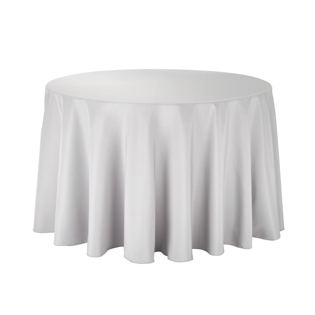 Weddecor Tablecloth Cover, Polyester, White, 178 x 178 x 0.5 cm