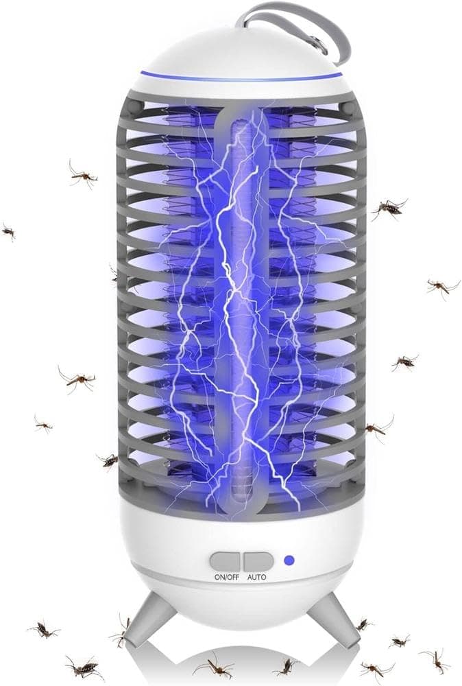 Bug Zapper, Mosquito Zapper Led Light 2 in 1 for Outdoor and Indoor, Wireless Electric Bug Zappers Battery Powered Rechargeable, Insect Fly Traps Fly Zapper for Home Backyard Camping Patio, Black