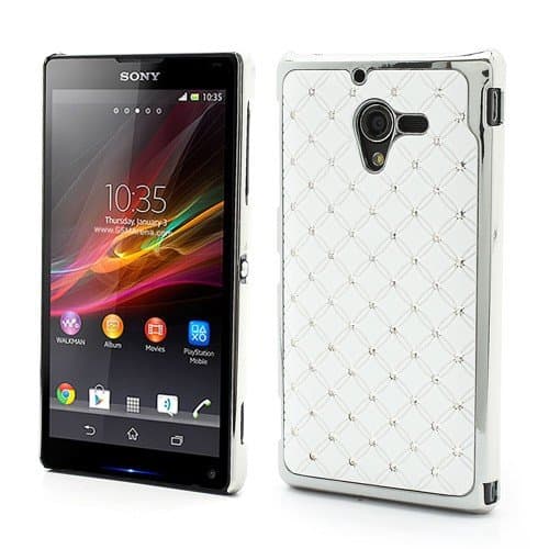 Shiny Starry Sky Rhinestone Electroplated Hard Case for Sony Xperia ZL C6503 C6502 C6506 L35h - White