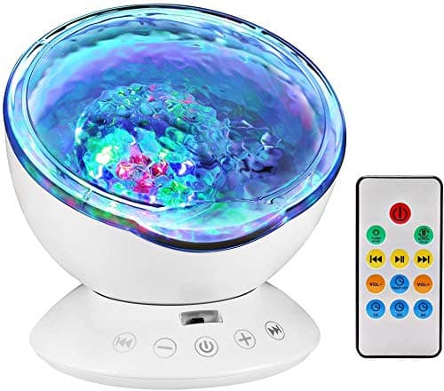 Ocean Wave Projector Night Lights Rotating Music Night Light Projector for Kids Hypnosis Projector Light with Remote Control & Music Player Brightens Up Room Decor