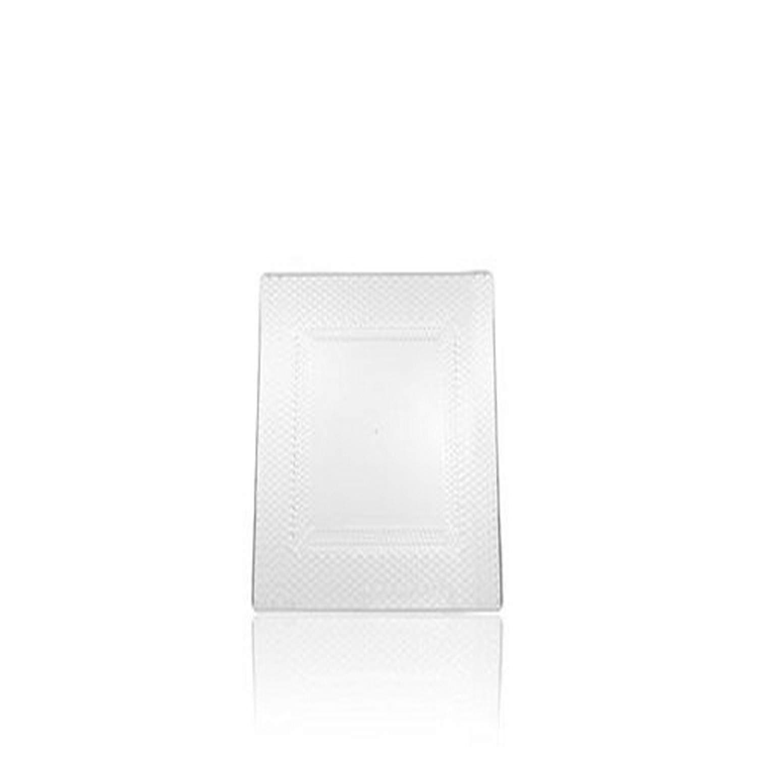 10 Count Crystalline Collection Dessert Square Plastic Plates, 6.5-Inch, Clear