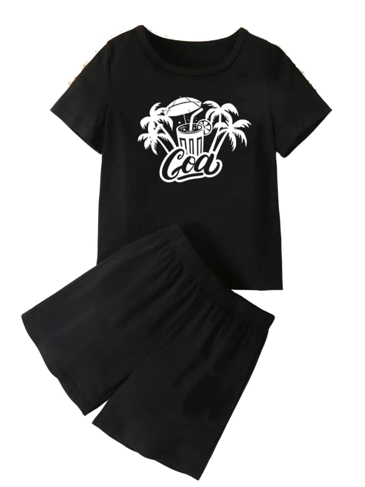 krishanCotton Blend Half Sleeves Round Neck Regular Fit Printed Summer Special Clothing Set for Baby and Kids