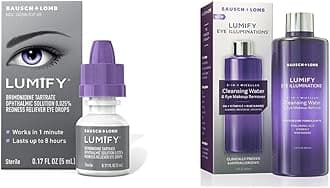 Redness Reliever Eye Drops 0.17 Fl Oz (5 mL) with Eye Illuminations Cleansing Water & Makeup Remover