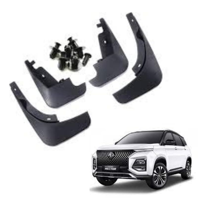 Autokaar OE Type/Box Type Car Mud Flap for MG Hector Plus, Black