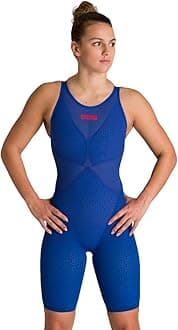 ArenaWomen's Powerskin Carbon Glide Full Body Short Leg Open Back Swimsuit for Competitive Racing, Practice Kneeskin