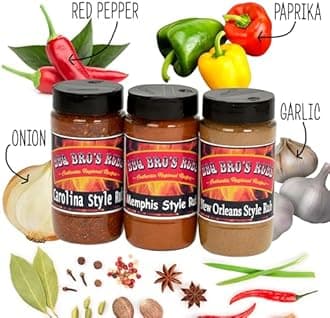 BBQ BROS RUBS {Southern Style} - Ultimate Barbecue Spices Seasoning Set - Use for Grilling, Cooking, Smoking - Meat Rub, Dry Marinade, Rib Rub - Backed with 100% Customer Guarantee