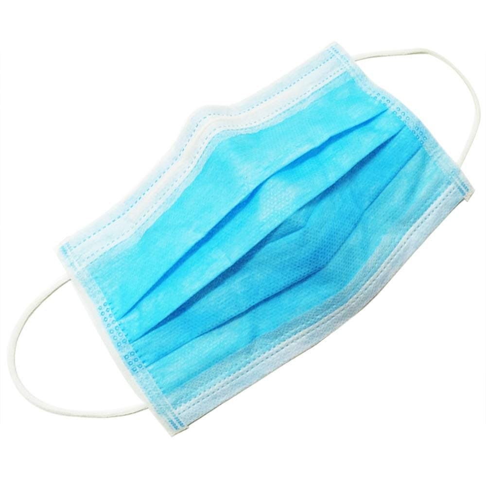 Aillvend? 100pcs Thick Disposable Anti-Dust Face Mask with Earloop for Nail Salons, Occupational, Construction, Paint, Gardening(Light Blue)