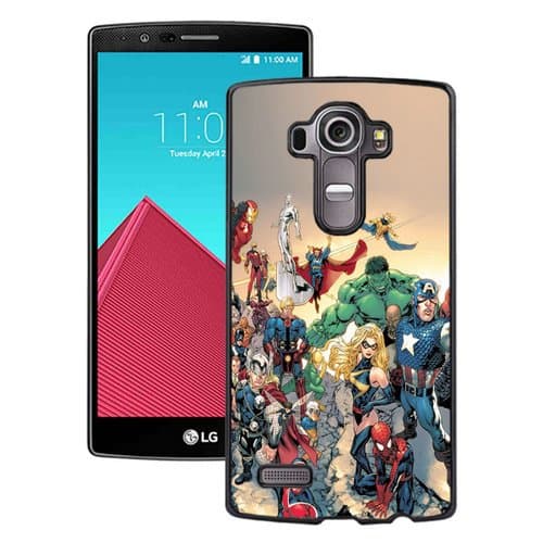 LG G4 Case,Marvel Comic Book Characters Ios7 Black LG G4 Screen Phone Case Beautiful and Grace Design