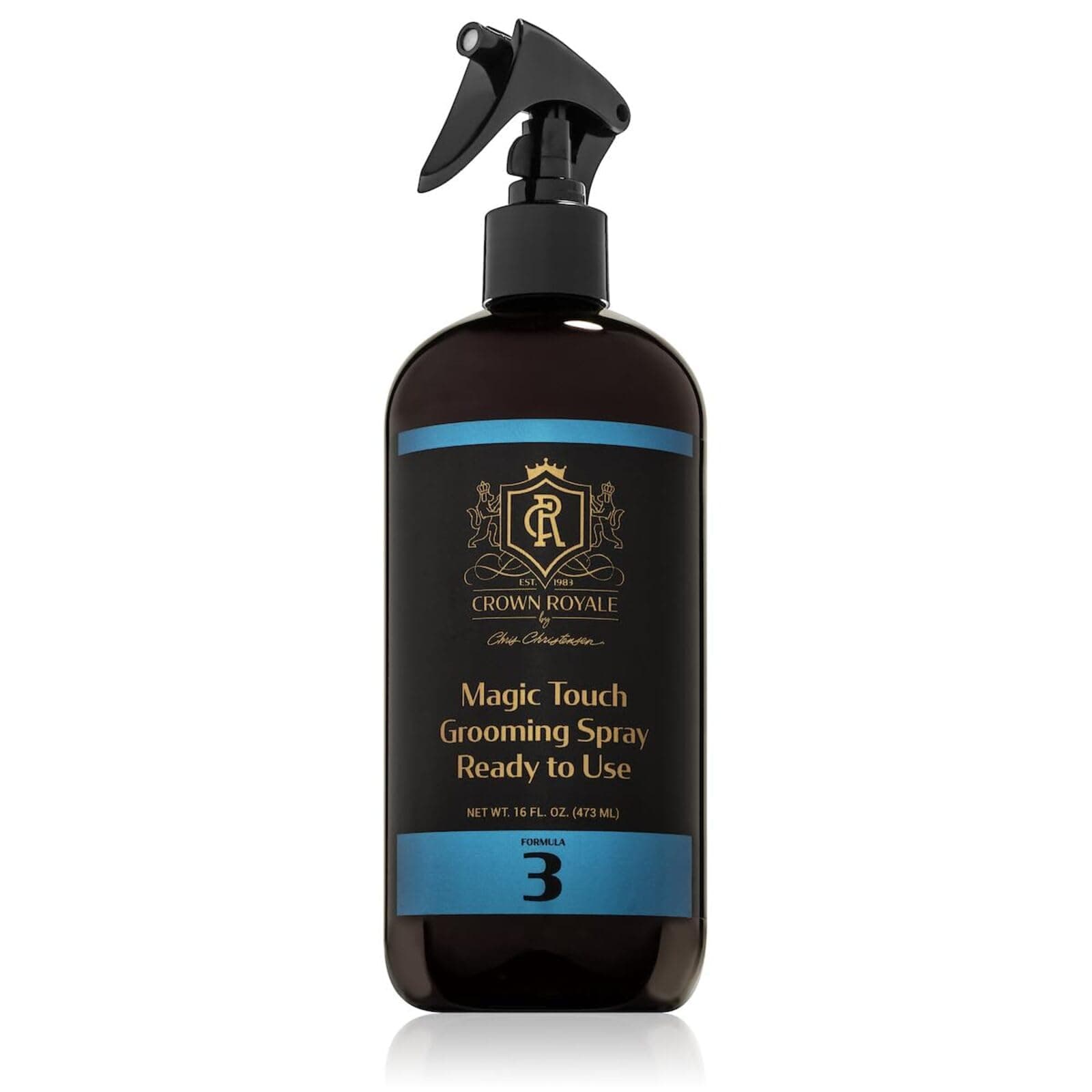 Crown Royale Magic Touch Formula 3 Pet Grooming Spray Ready-to-Use, No Heavy Build-Up, Finishing Spray, Prevents Coat Matting, Formulated with Conditioners, Made in USA, 16 oz