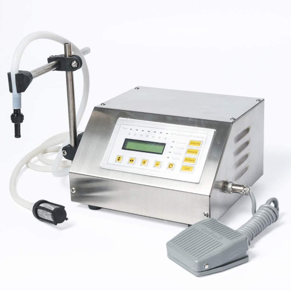 ZONEPACK Liquid Filling Machine Automatic Bottle Filler Digital Control Pump Numerical Drinks Water Milk 5ml to 3500ml GFK160 (Machine)