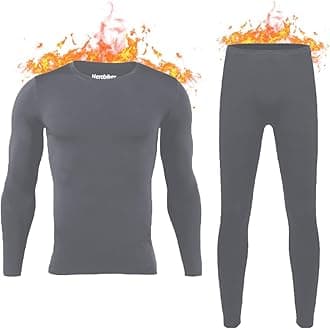 HEROBIKER Long Johns Thermal Underwear for Men Skiing Winter Warm Hunting Gear Fleece Lined Base Layer Set Top Bottom