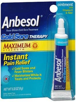 Anbesol Cold Sore Therapy Ointment - 0.25 oz, Pack of 5