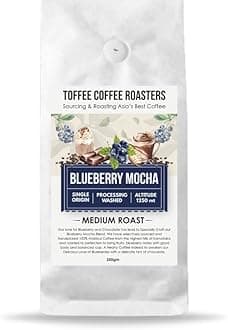 Toffee Coffee Roasters | Blueberry Mocha Coffee | Speciality Blend Coffee | 100% Arabica Medium Roast | Grounded Coffee Notes: Fruity & Blueberry Notes | Grind: Aeropress| Freshly Roasted Coffee | 500 g