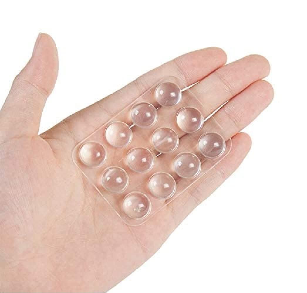 A2K Zone Self Adhesive Door Stopper Rubber Damper Buffer Cabinet Bumpers Silicone Furniture Pads Cushion Protective Pads, Transparent Color (Pack of 24)