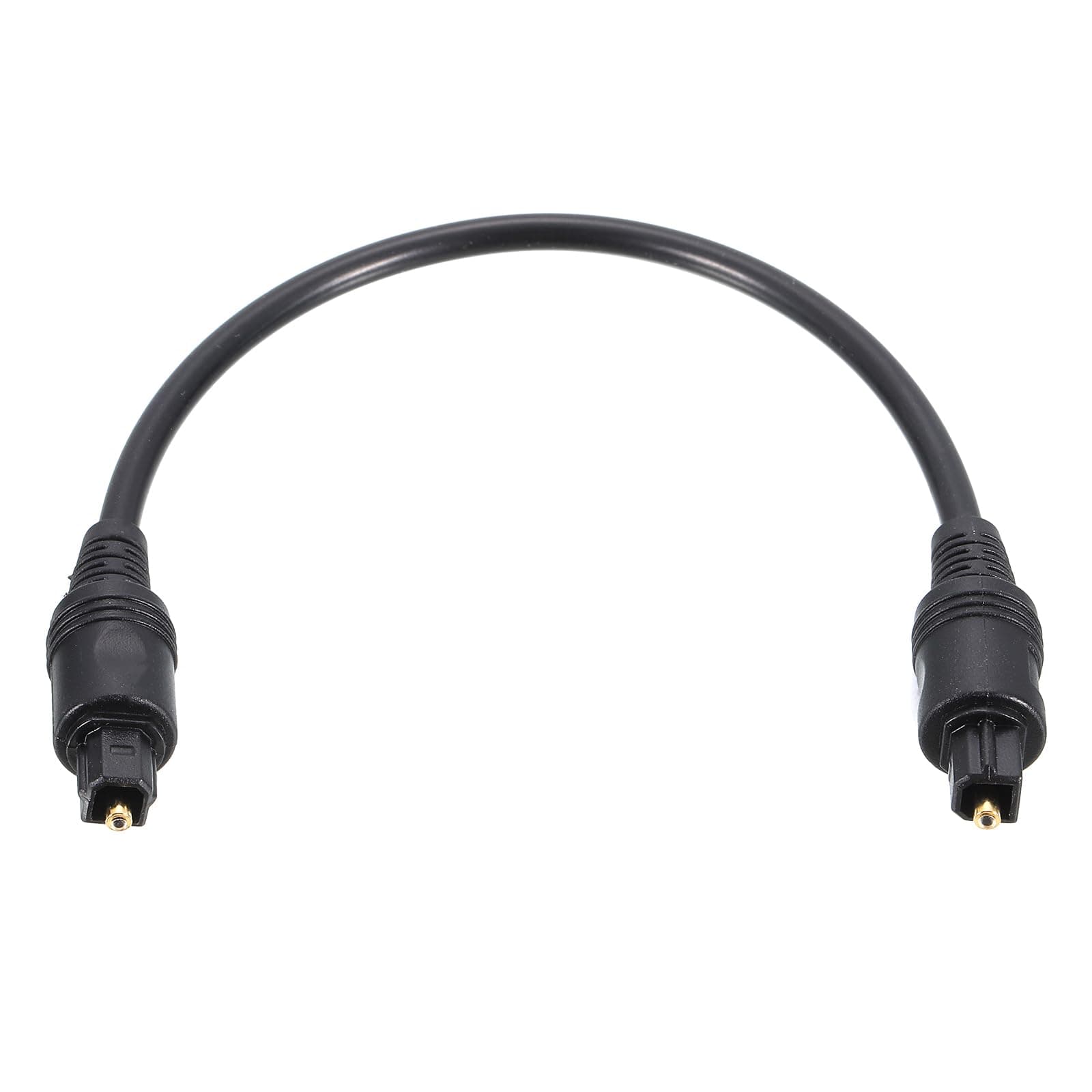 sourcing map Fiber Optic Audio Cable 0.6FT Black PVC Plastic Straight Connector for TV DVD Amplifier Stereo