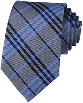 Kihatwin Men's Gingham Check Stripe Ties Pattern Business Formal Designer Neckties 3.15"