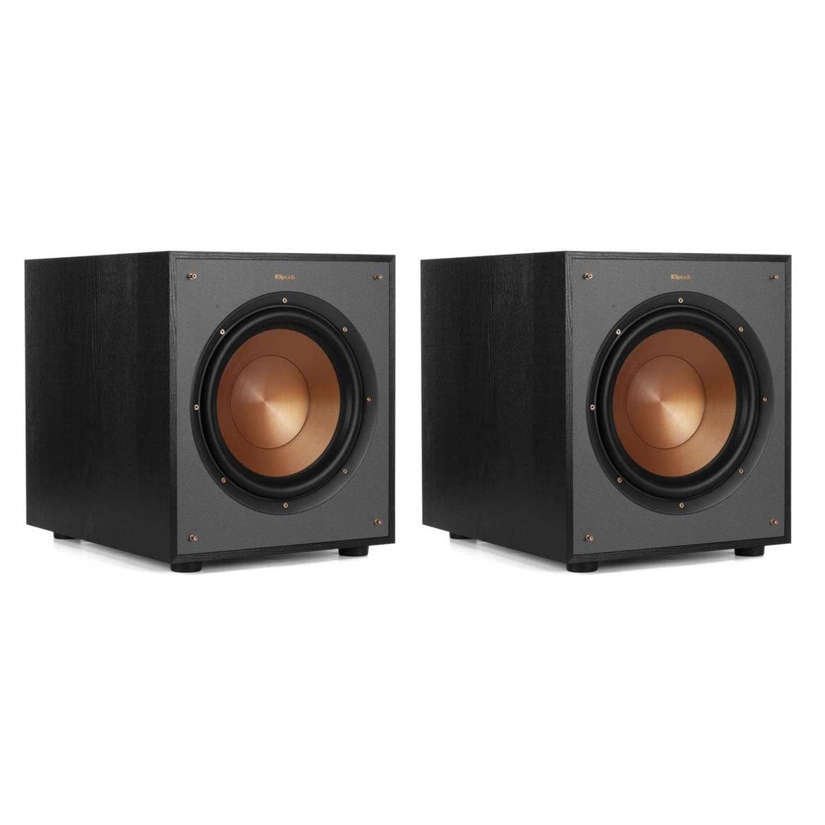 Klipsch 2-Pack R-100SW 10" Subwoofer, Incredibly Deep Bass and an All-Digital Amplifier,14 5" x 12 5" x 16 4"