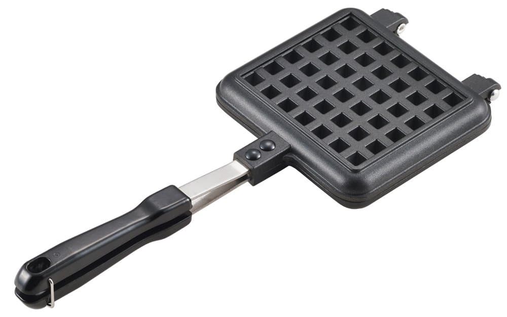Yoshikawa SJ2275 Waffle Maker, Hot Single Non-stick Coating, For Gas Stoves Only, Black, 13.6 x 5.6 x 1.3 inches (34.5 x 14.3 x 3.2 cm)