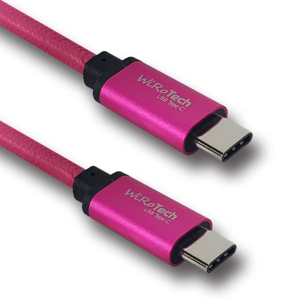 USB C Cable, WiRoTech Hot Pink USB-C to USB-C Fast Charging Cable (6 Feet, Hot Pink)