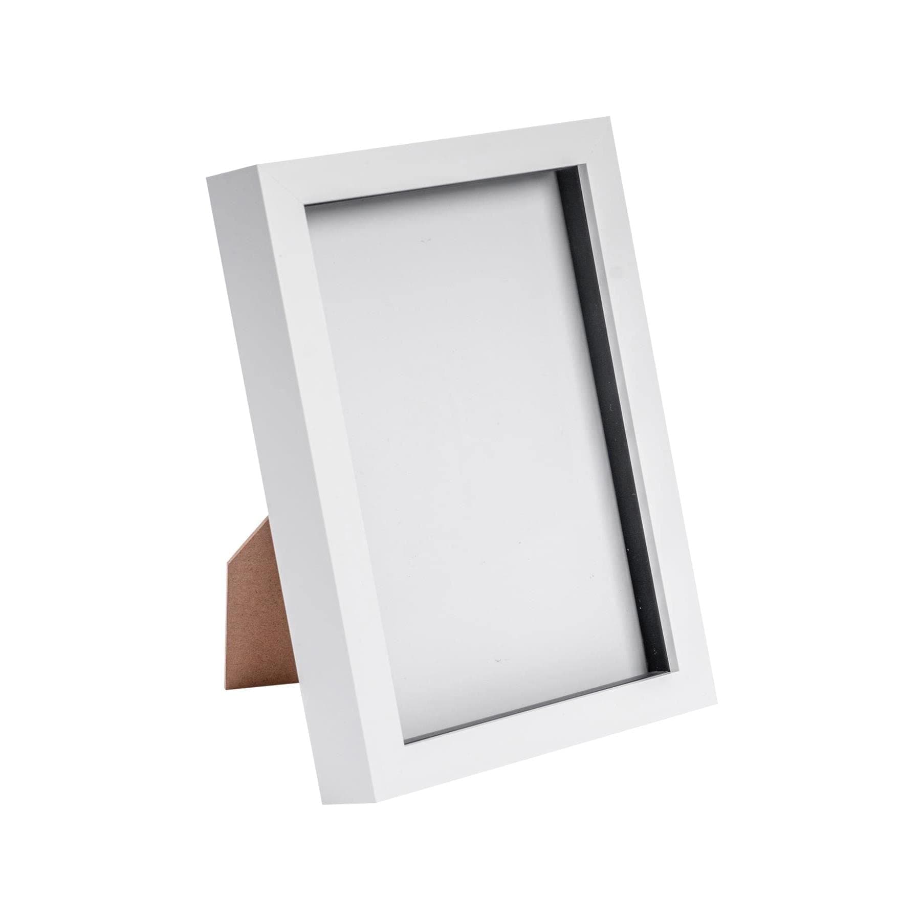 Nicola Spring 3D Shadow Box Photo Frame - A5 (6 x 8") - 3D Photo Frame Picture Frame Memory Box Display Case for Photos, Memorabilia, Artworks, Crafts, Decoration, A5(6x8inch) White