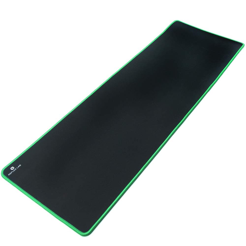 Reflex Lab Large Extended Gaming Mouse Pad Mat XXL, Stitched Edges, Waterproof, Ultra Thick 5mm, Wide & Long Mousepad 36”x12”x.20 Green