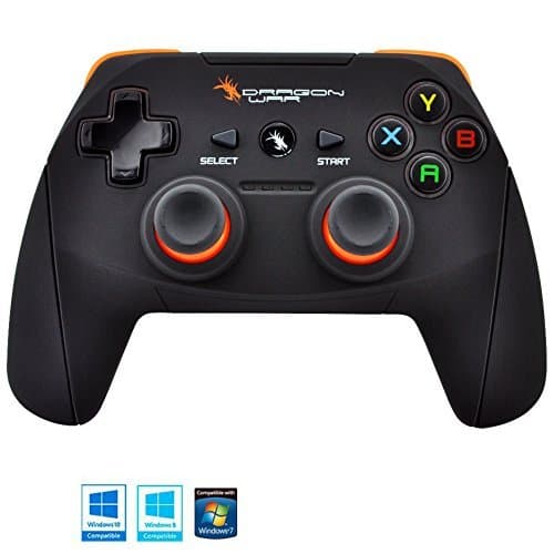Dragonwar Shock Ultimate 17 Key Wireless Computer Game Controller Gamepad with Full Vibration For PC, Compatible with Windows 10