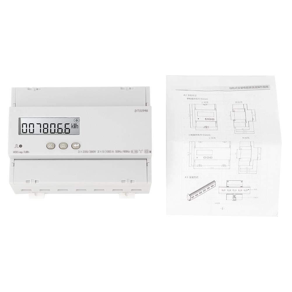 Electric Power Meter,DTS1946 Three-phase Four-wire LCD Rail-mounted Electric Power Meter(With Communication)