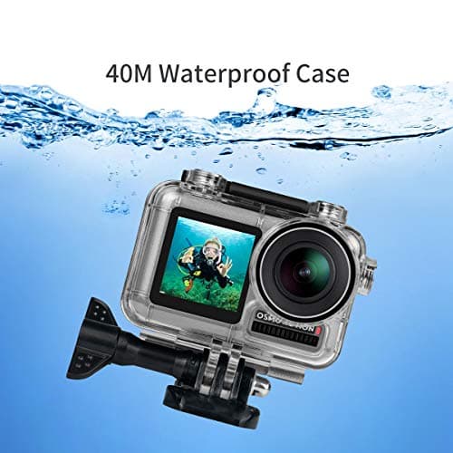 40M Waterproof Case for DJI OSMO Action, Protective Housing Shell Case w Extra Silicon Lens Cover for Diving Vlog Video Makers