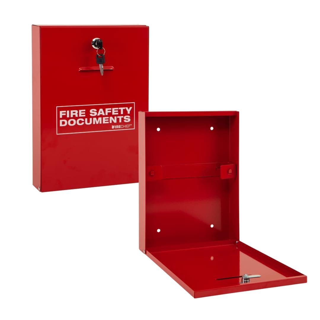 Firechief DHS1 Document Holder with Key Lock, Red
